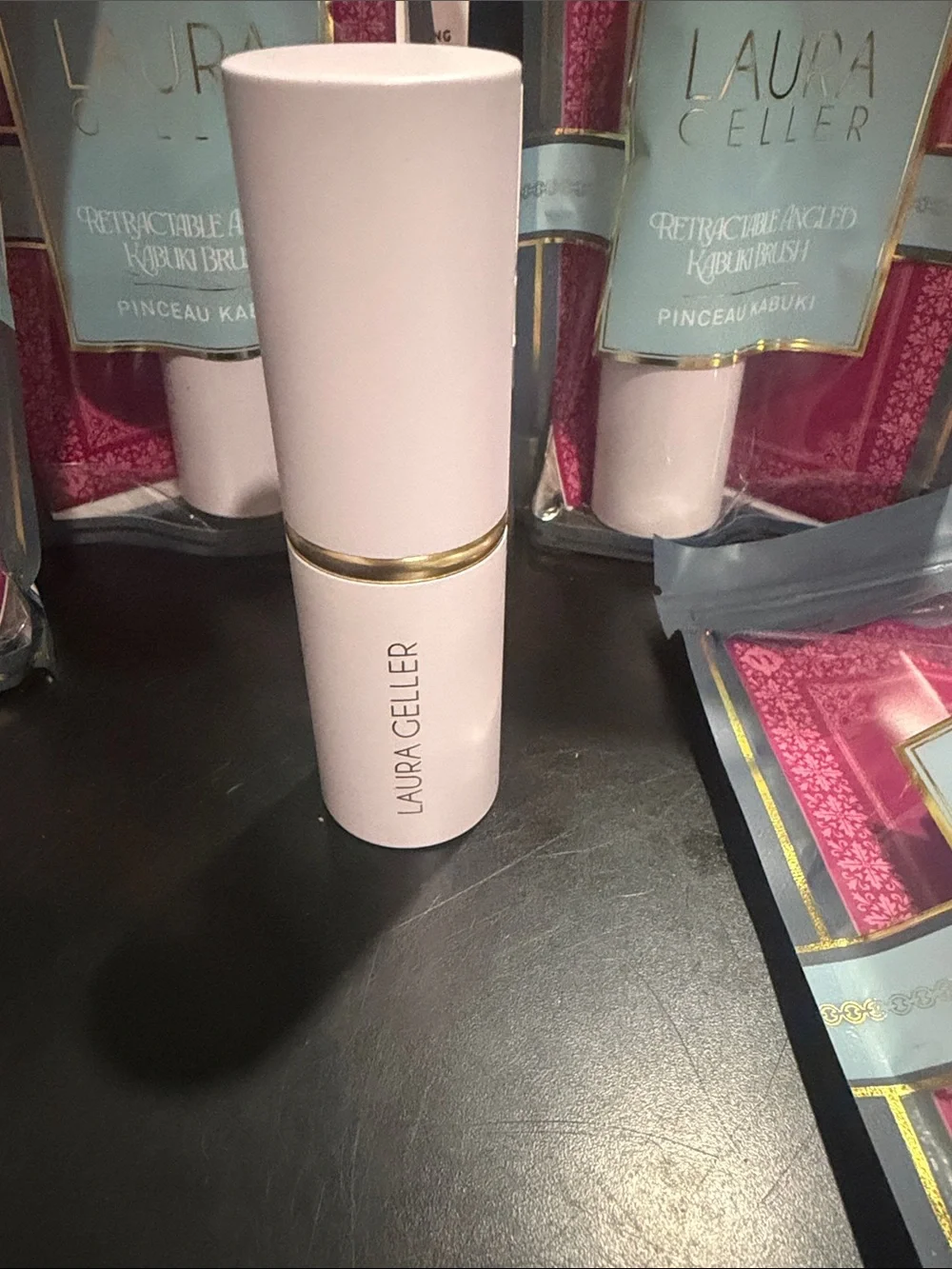 Laura Geller Pink Retractable Angled Brush brand new